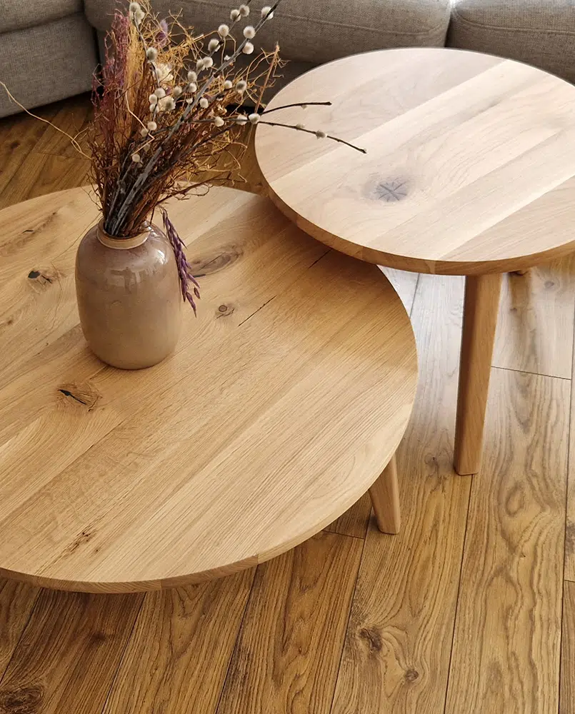 Okrągłe stoliki drewniane