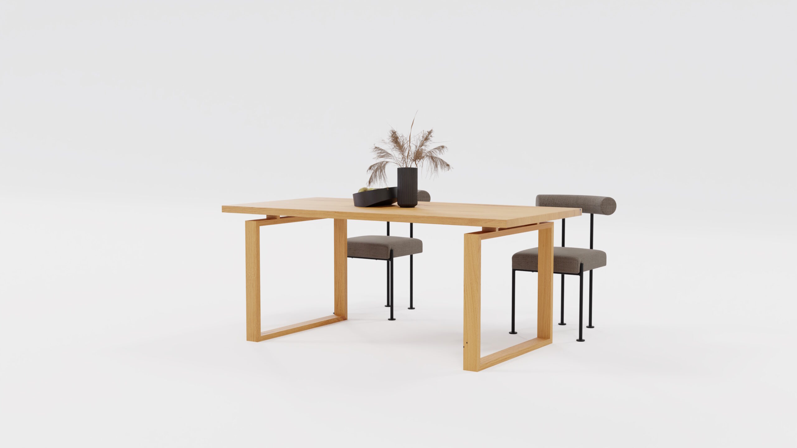 Designerski stół do jadalni z krzesłami